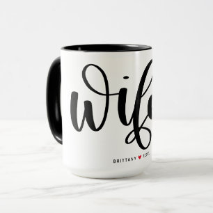 Mug Wifey Simple Black Letting Personnalisé