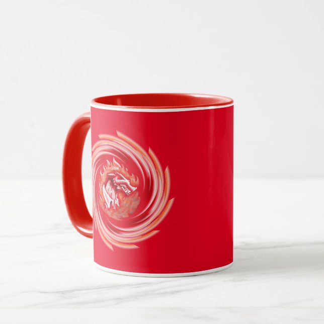 Mug Wild Wolf Whirling rouge combasse (Devant gauche)