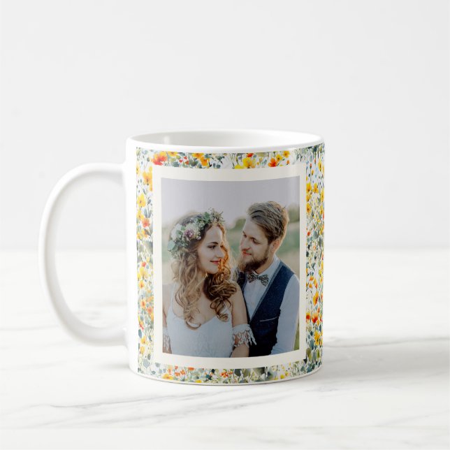 Mug Wildflower Meadow Couple Yellow Custom Photos (Gauche)