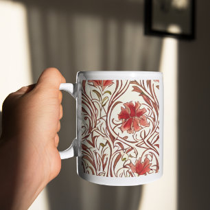Mug William Morris Aquarelle or rouge Brown ivoire