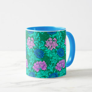 Mug William Morris Chrysanthèmes, Aqua et Violet