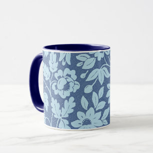 Mug William Morris, fleurs bleues vintages,