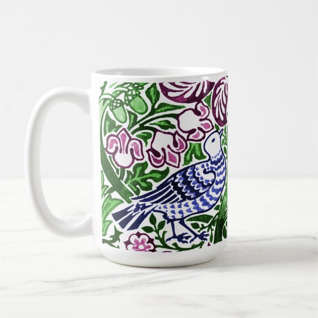 Mug William Morris Folk Art Oiseaux Fleurs Acorns (Gauche)