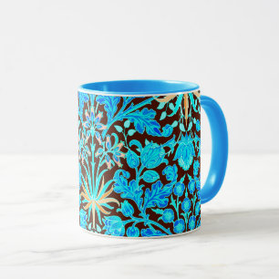 Mug William Morris Hyacinth Imprimer, Aqua et Brown