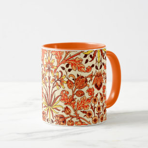 Mug William Morris Hyacinth Imprimer, orange et rouill