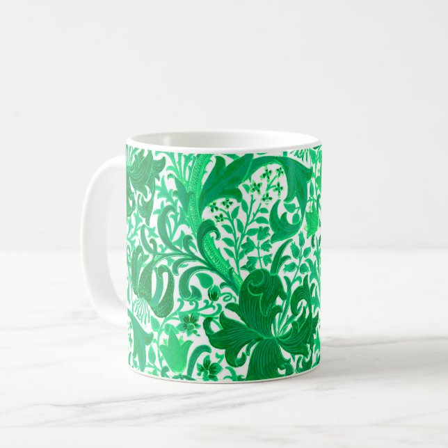Mug William Morris Iris et Lily, Jade Green (Devant gauche)