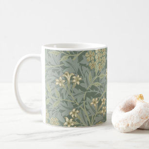 Mug William Morris Jasmine Bleu Vert Art Botanique