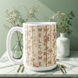 Mug William Morris Rose Climbing Trellis Flora Welcome