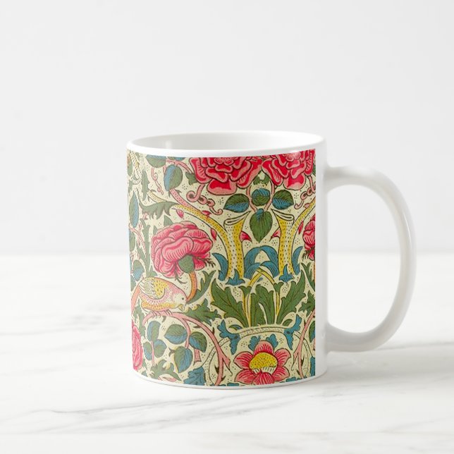Mug William Morris Rose Floral Chintz rose (Droite)