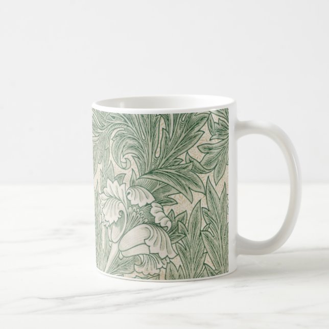 Mug William Morris tulip fond textile vert (Droite)