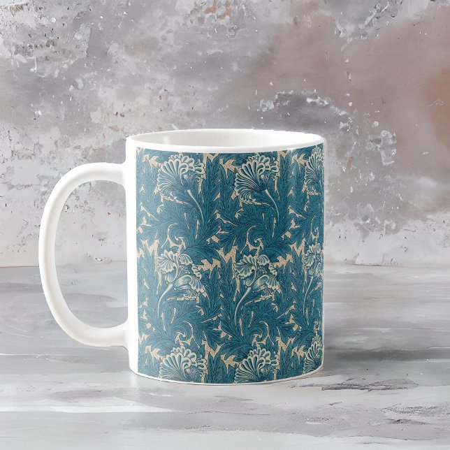 Mug William Morris Turquoise Tulip Motif (Créateur téléchargé)