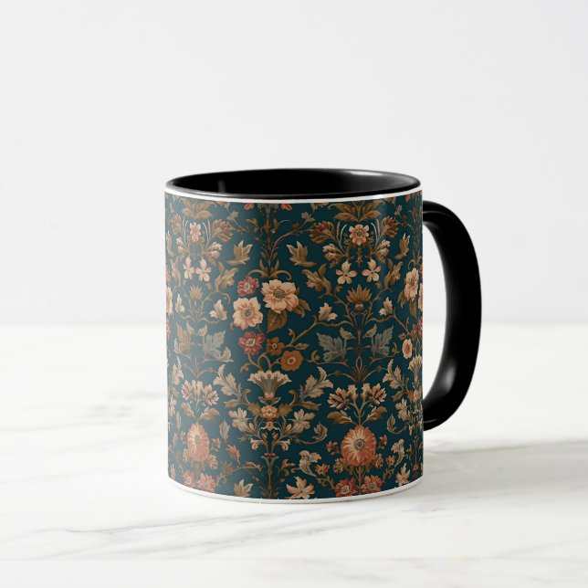 Mug William Morris vintage Honeysuckle Floral Pattern (Devant droit)