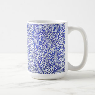 Mug William Morris Vintage motif floral bleu blanc