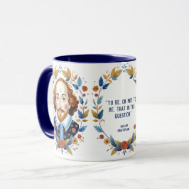 Mug William Shakespeare portrait Hamlet illustration