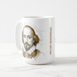 Mug William Shakespeare portrait illustration Or