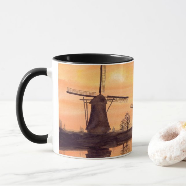 Mug Windmills Sunset (Avec donut)