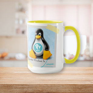 Mug Windows PopOS Tux mis à niveau