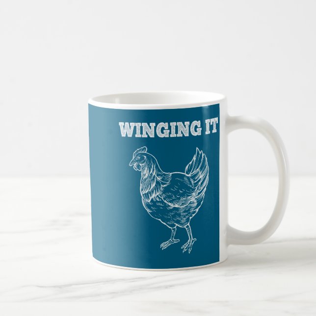 Mug Winging It Funny Chicken Wings Lovers Quote  (Droite)