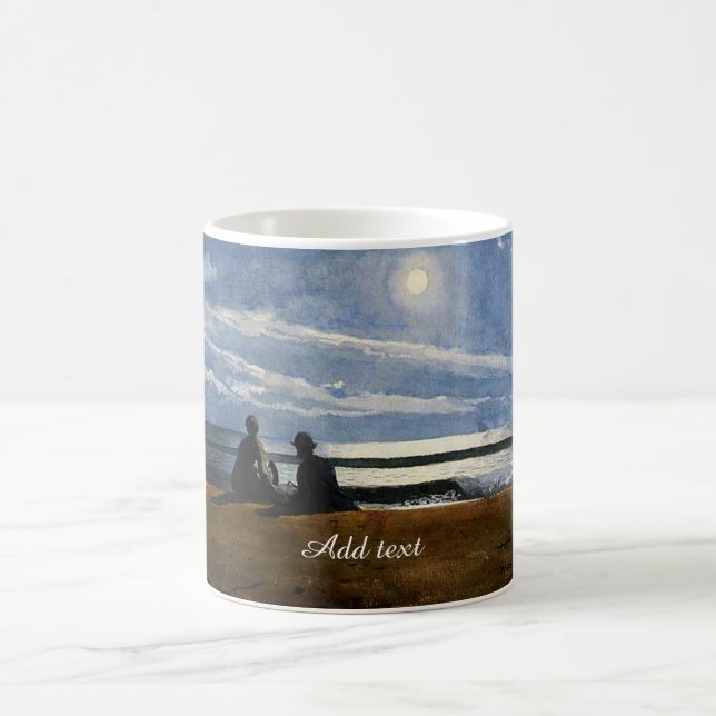 Mug Winslow Homer watercolor, Moonlight, TEMPLATE, (Centre)