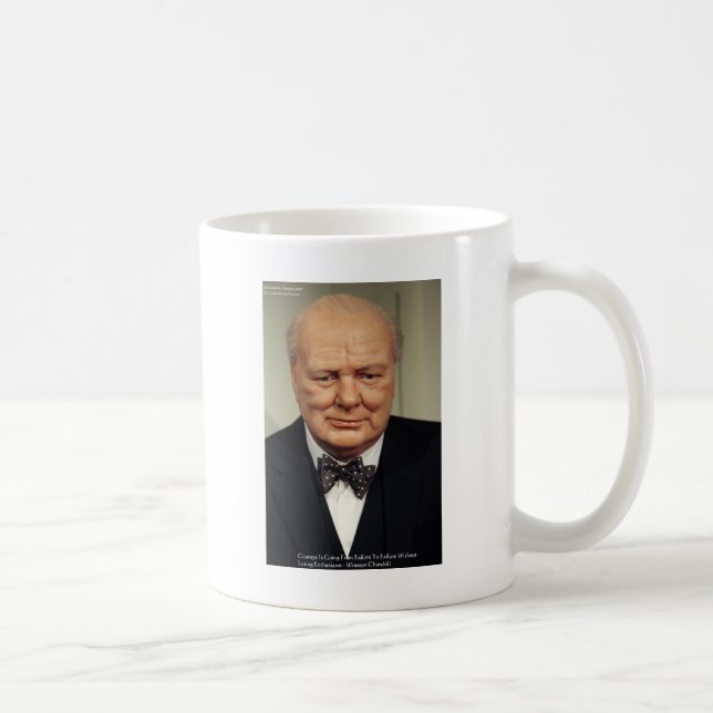 Mug Winston Churchill Échec Sagesse Citation Cadeaux (Droite)