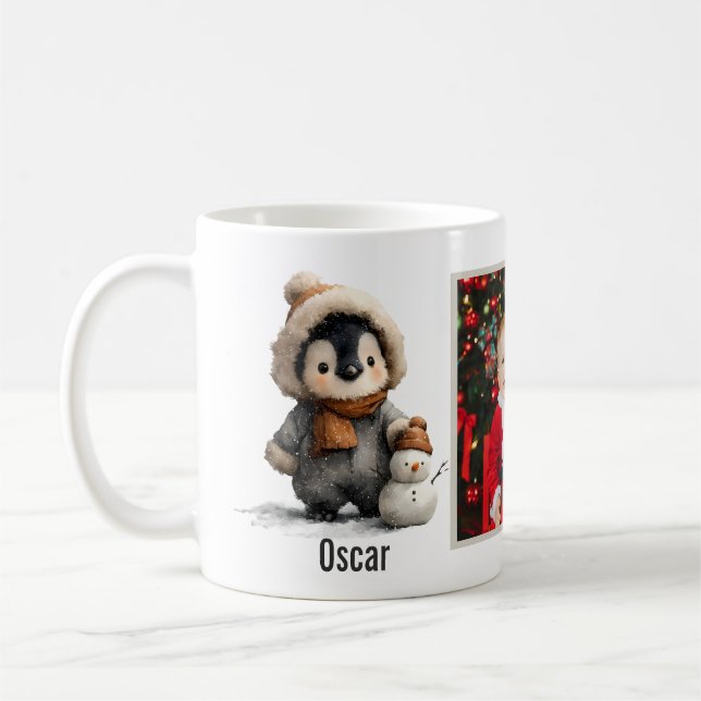Mug Winter Penguin with Snowman Design (Gauche)