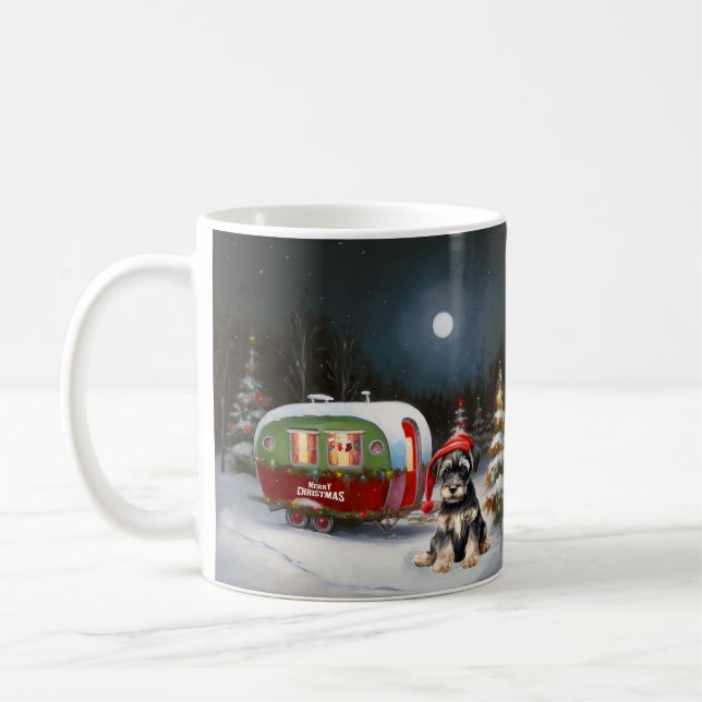 Mug Winter Schnauzer Caravan Christmas Adventure (Gauche)