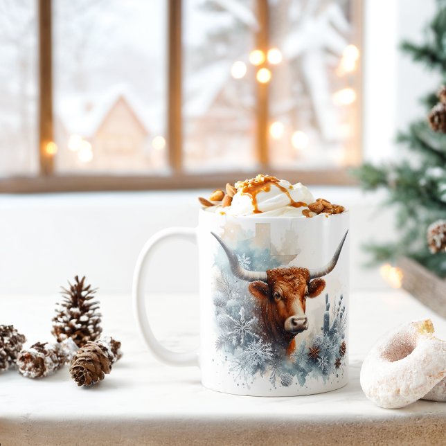 Mug Winter Vibes Texas Longhorn - (Créateur téléchargé)