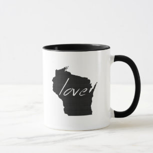 Mug Wisconsin Love State Map Tableau noir en forme de