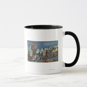 Mug WisconsinGrandes lettres ScènesWisconsin