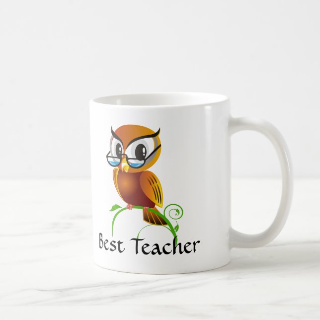Mug Wise Owl Meilleur enseignant (Droite)