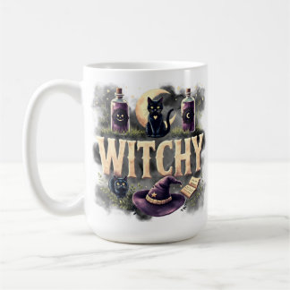 Mug Witchy Cat Halloween Women's Dark Gothic Tshirt