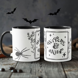 Mug Witchy et Wild rétro noir Happy Halloween