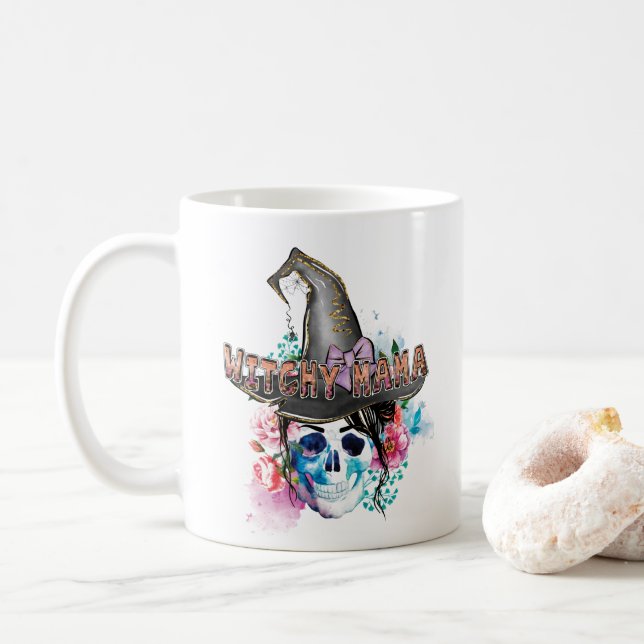 Mug Witchy Mama, Halloween sorcière magique Witchy (Avec donut)