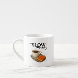 Mug with coffee and toast illustration espressotasse