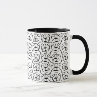 Mug with english Bulldogge pattern Tasse