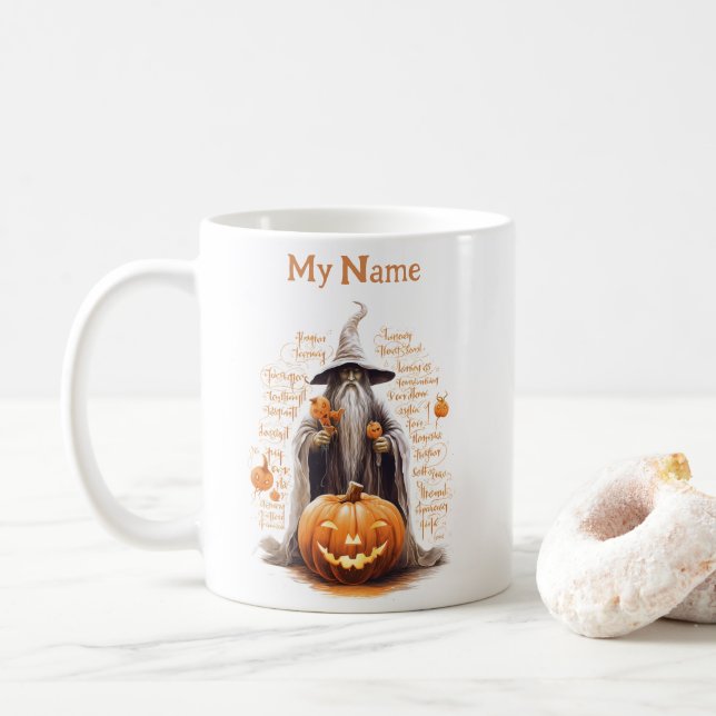Mug Wizard et son citrouille : Coupe personnalisée Hal (Avec donut)