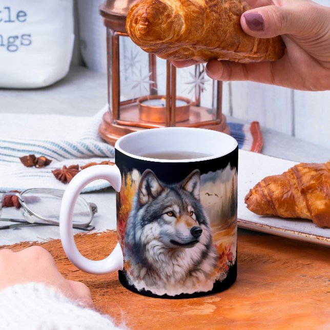 Mug Wolf en automne Couleurs : La beauté de la nature (Créateur téléchargé)
