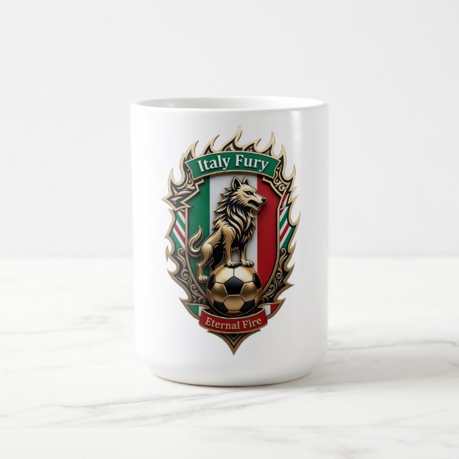 Mug Wolf Fury Italy,  Flag Pride Souvenir Gift (Centre)