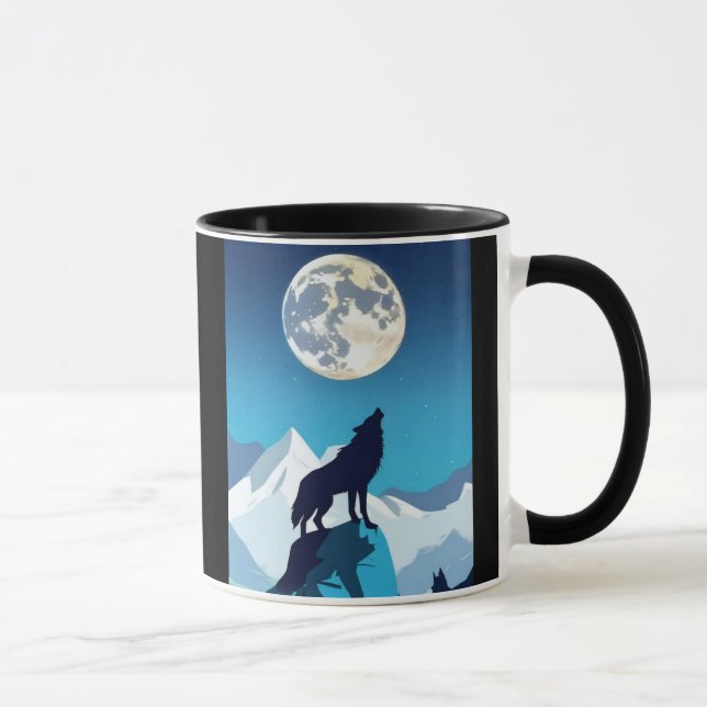 Mug Wolf Howling à la Pleine lune (Droite)