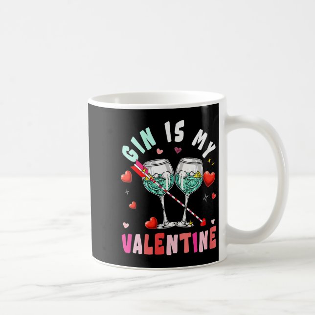 Mug Women's Gin Is My Valentine Hearts Matching Drinke (Droite)