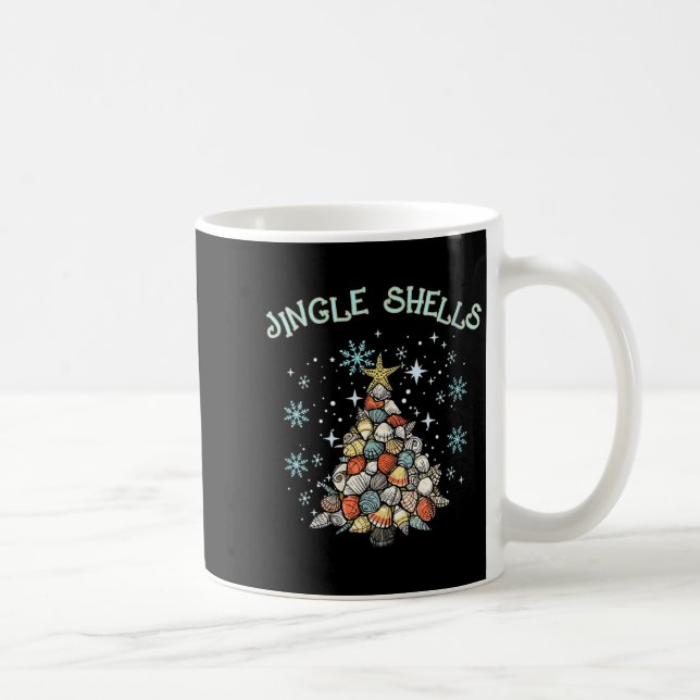 Mug Womens Jingle Shells Christmas Tree Snowflakes Cel (Droite)