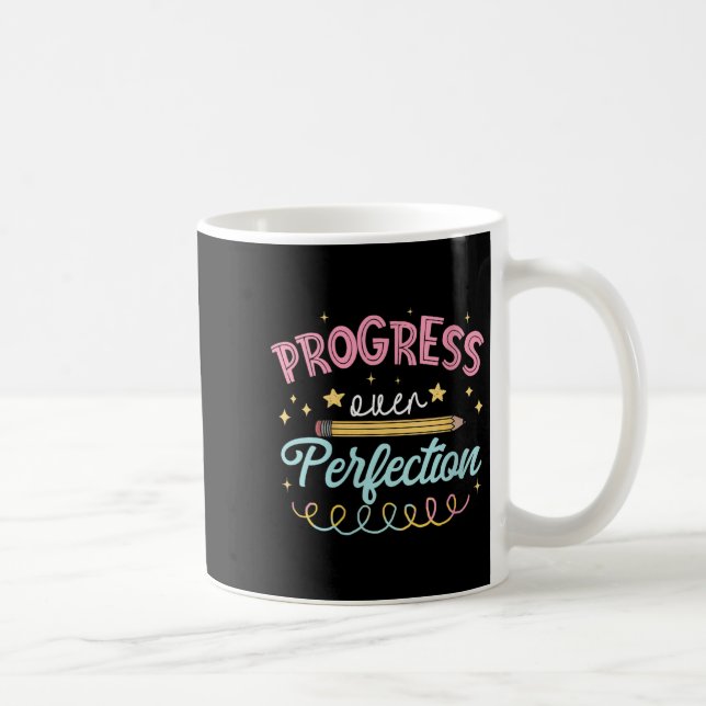 Mug Womens Progress Over Perfection Motivational Teach (Droite)