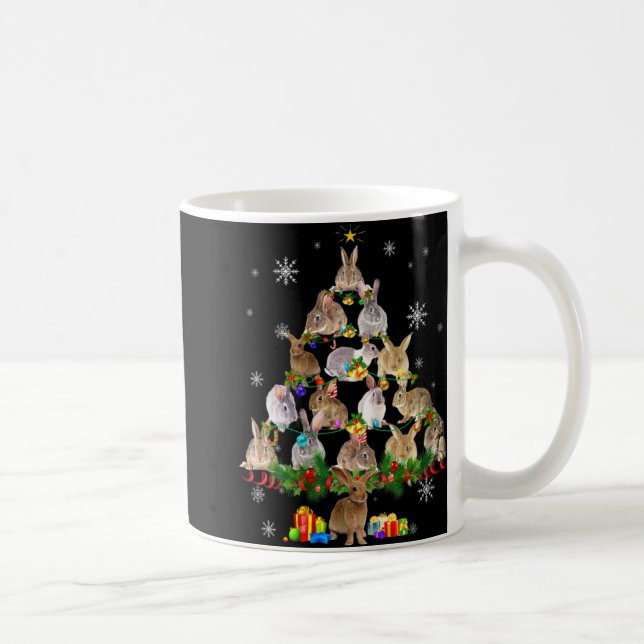 Mug Womens Rabbit Christmas Tree Snow Funny Rabbit Xma (Droite)