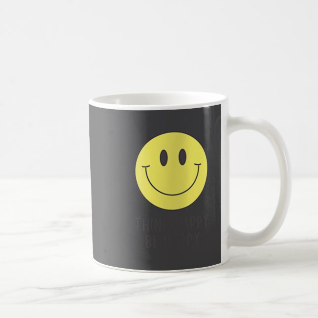 Mug Womens Think Happy Be Happy Smile Face Motivationa (Droite)