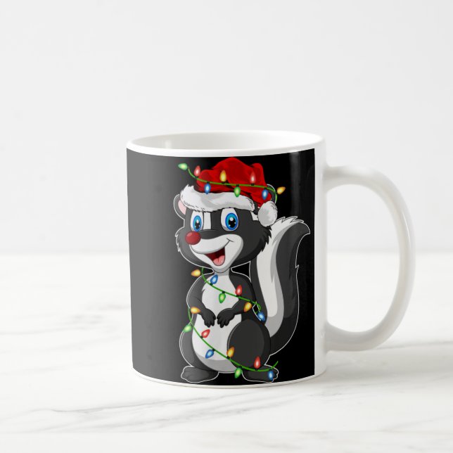 Mug Womens Xmas Lights Santa Hat Skunk Christmas V Nec (Droite)