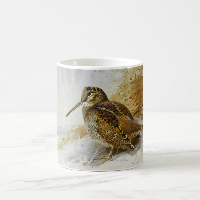 Mug Woodcock en hiver par Archibald Thorburn (Centre)