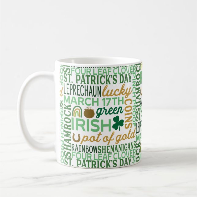 Mug Word Art St Patrick's Day (Gauche)