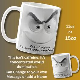 Mug World Domination Add Name Message, Expressive Face