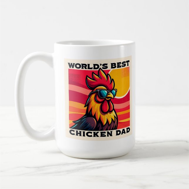 Mug World's Best Chicken Dad Funny Rooster Father  (Gauche)