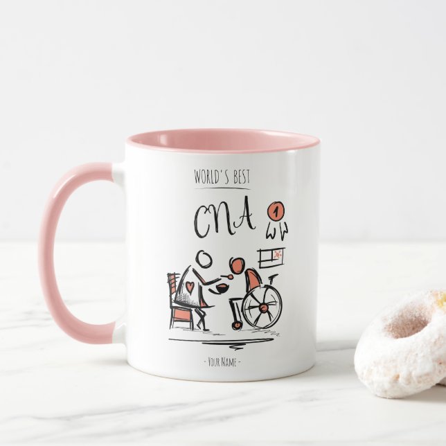 Mug World's Best CNA - Certified Nurse Assistant Don (Avec donut)